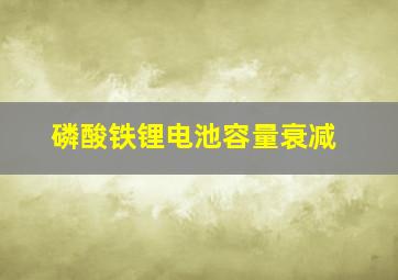 磷酸铁锂电池容量衰减