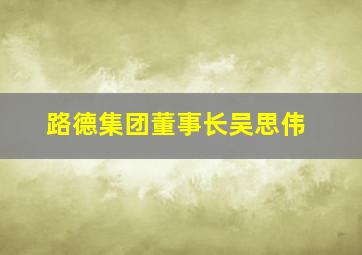 路德集团董事长吴思伟