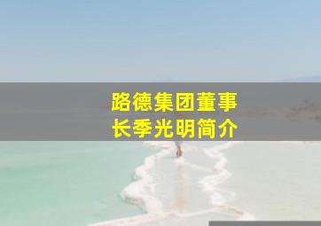 路德集团董事长季光明简介