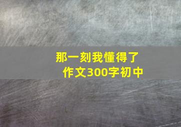 那一刻我懂得了作文300字初中